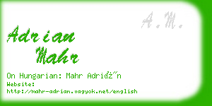 adrian mahr business card